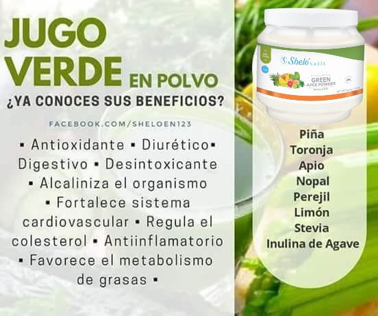 Jugo Verde Shelo NABEL  Para Desintoxicar Y Bajar De Peso Green Juice